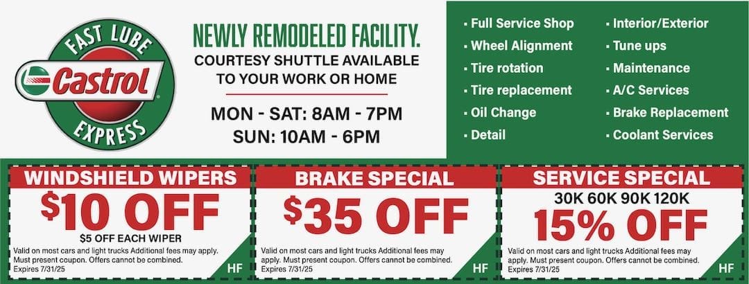 castrol express lube discounts 2025