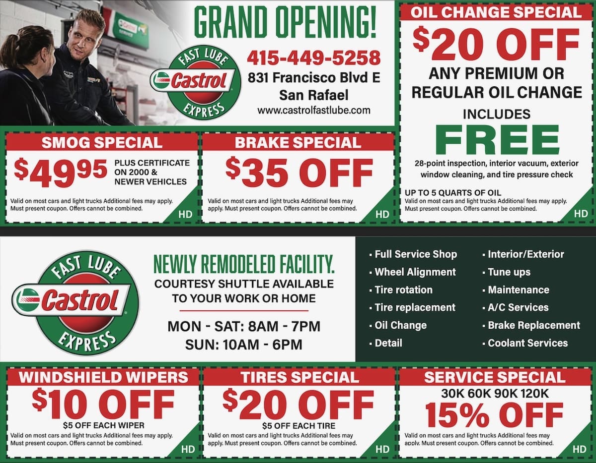 Castrol Express Lube Coupons - Current Castrol Express Lube Coupons - Current